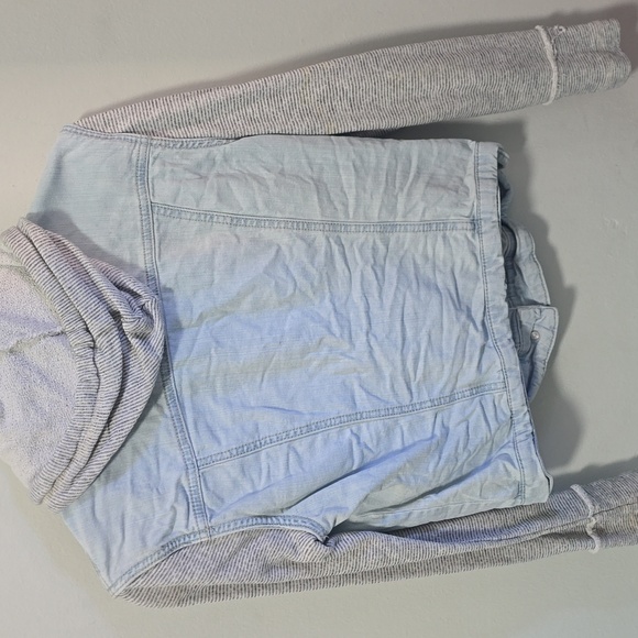 Light Blue Denim Jacket with Gray Sleeves - Picture 3 of 3